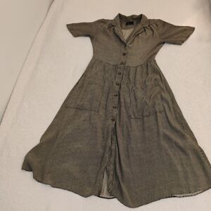 urban outfitters dress Mini Hounds tooth Button Down 50s Country Grunge Sz M